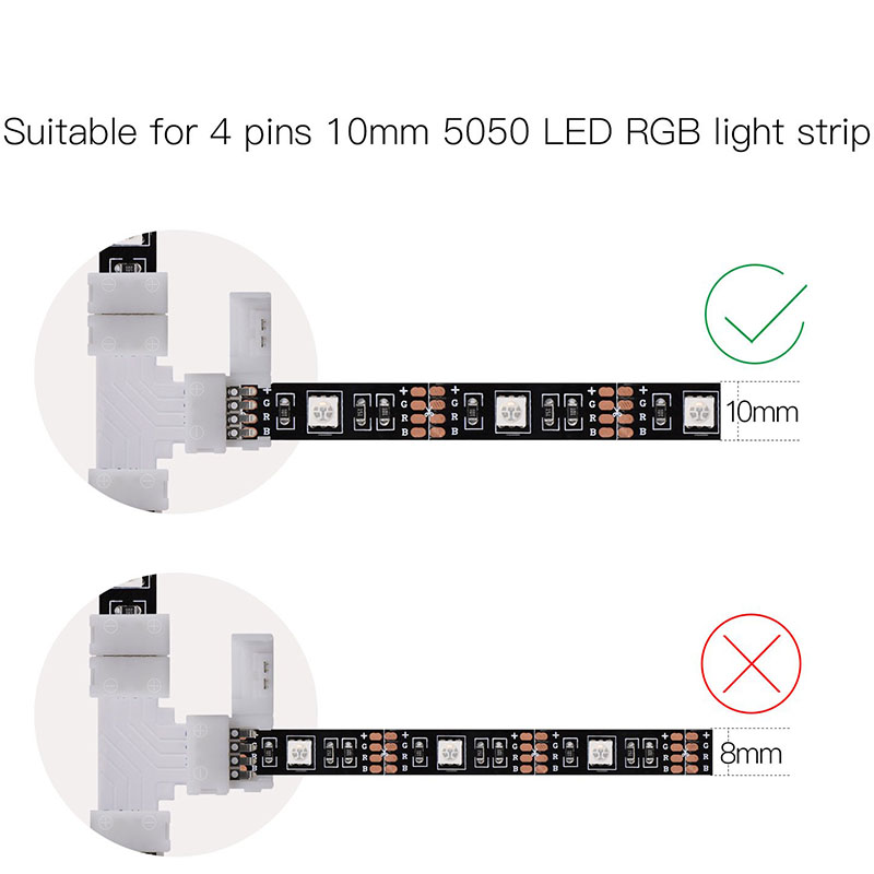 T Shape 4 Pin Solderless LED Fast Conector Accessories For Width 10mm RGB LED Strip Lights T Shape 4 Pin Solderless LED Fast Conector Accessories For Width 10mm RGB LED Strip Lights
